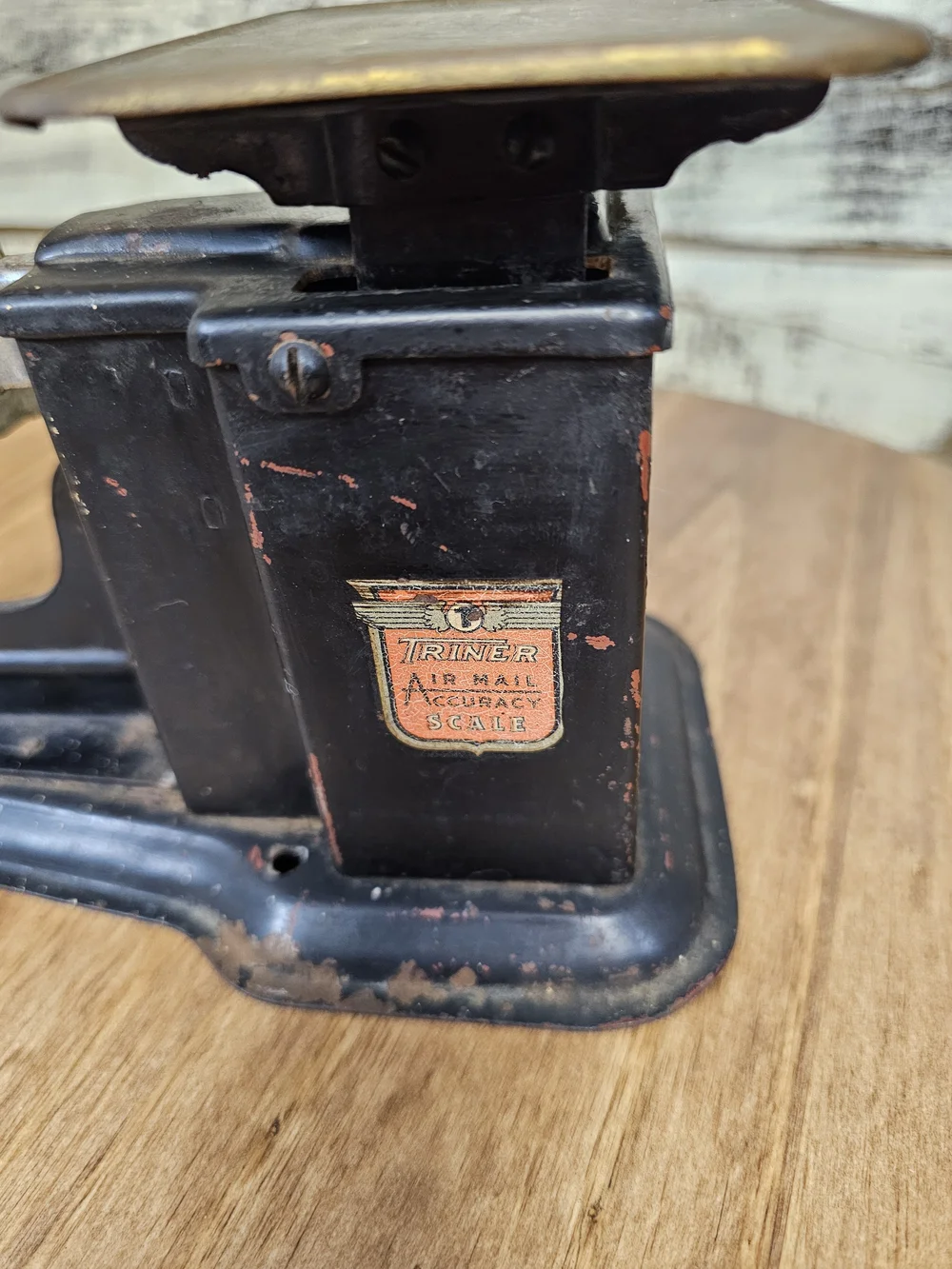 Vintage 1944 Triner Black Postal Scale with Brass Tray - Picture 2 of 13